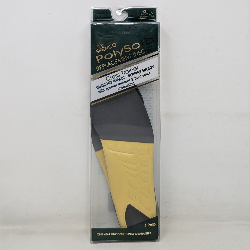 NOS Spenco PolySorb Cross Trainer Insoles Women 7-8 / Men 6-7 Cushioning Arch